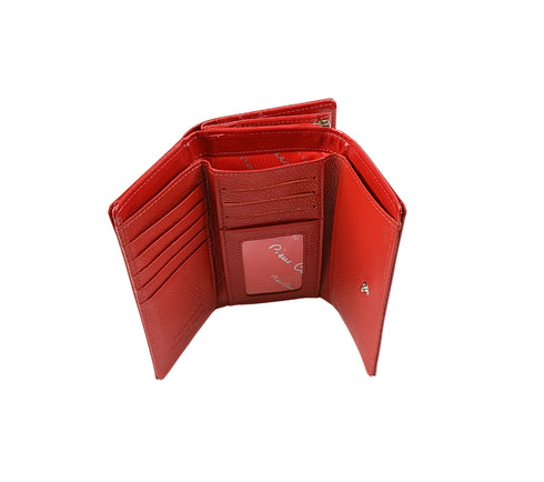 Portofel casual, dama, PIERRE CARDIN 108, rosu, piele lacuita